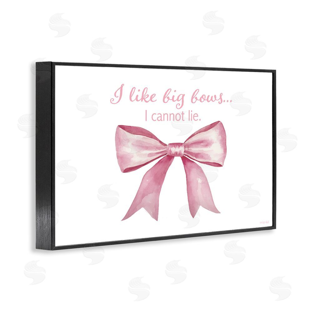 Cindy Jacobs I Like Big Bows Pink Ribbon Black Framed Giclee Wall Art Print