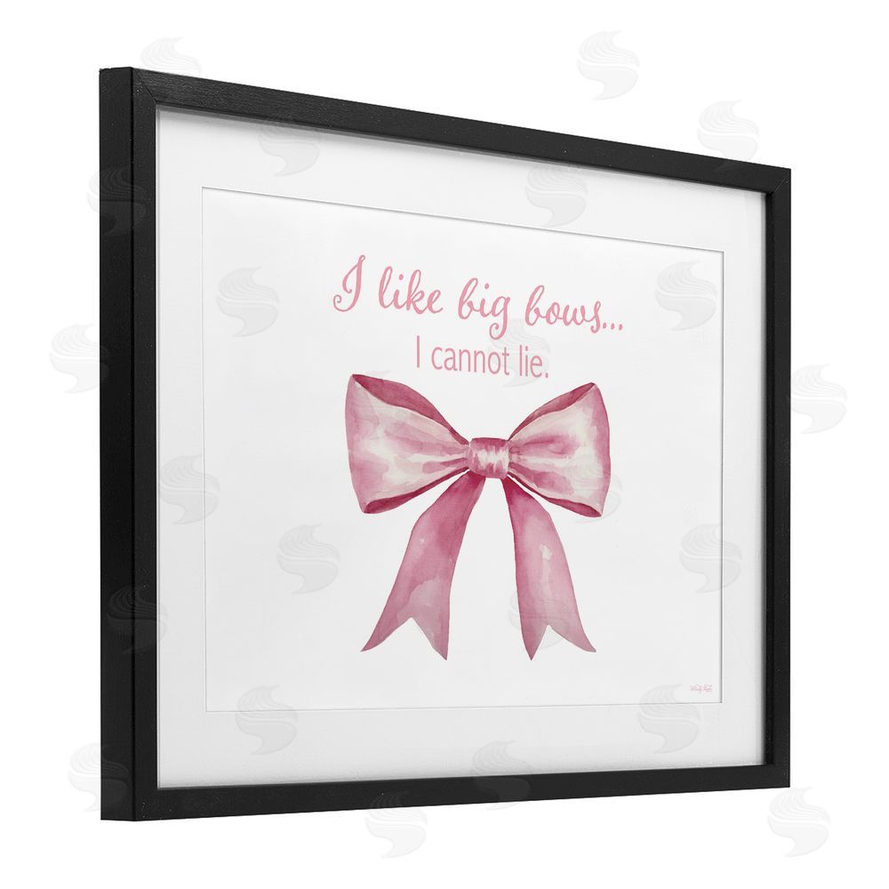 Cindy Jacobs I Like Big Bows Pink Ribbon Black Framed Print Under Glass Wall Art