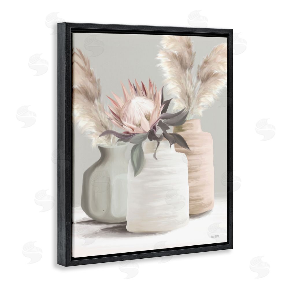 House Fenway Boho Bliss Pampas Black Floating Frame Canvas Wall Art Print