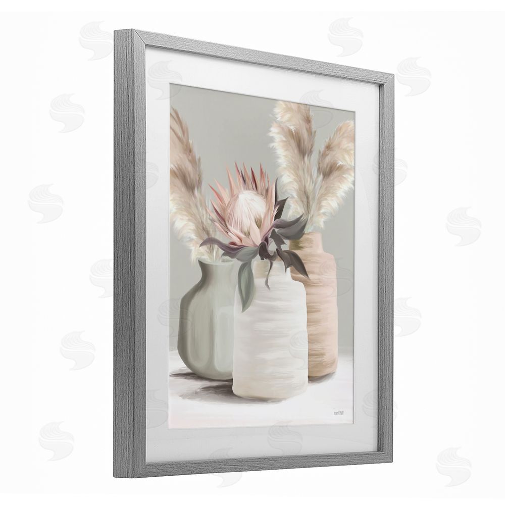 House Fenway Boho Bliss Pampas Gray Framed Print Under Glass Wall Art