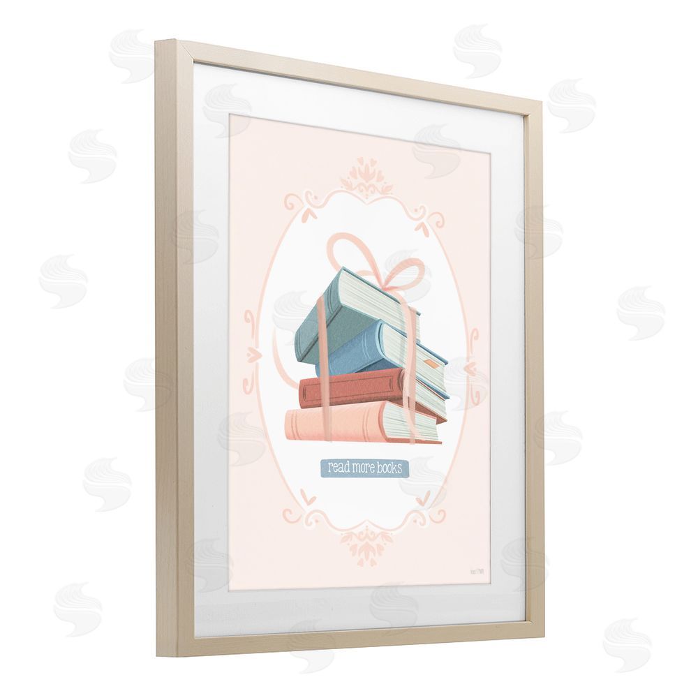 House Fenway Read More Books Tied Stack Brown Framed Print Under Glass Wall Art