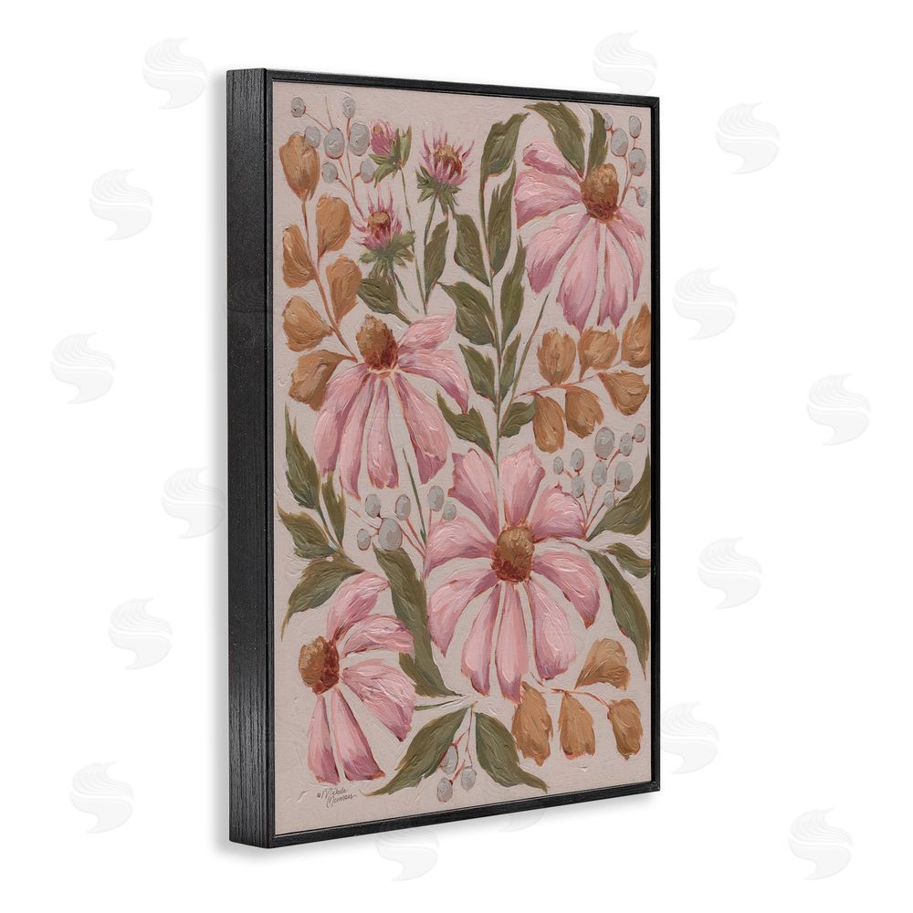 Michele Norman Nature's Dance Pink Coneflower Black Framed Giclee Wall Art Print
