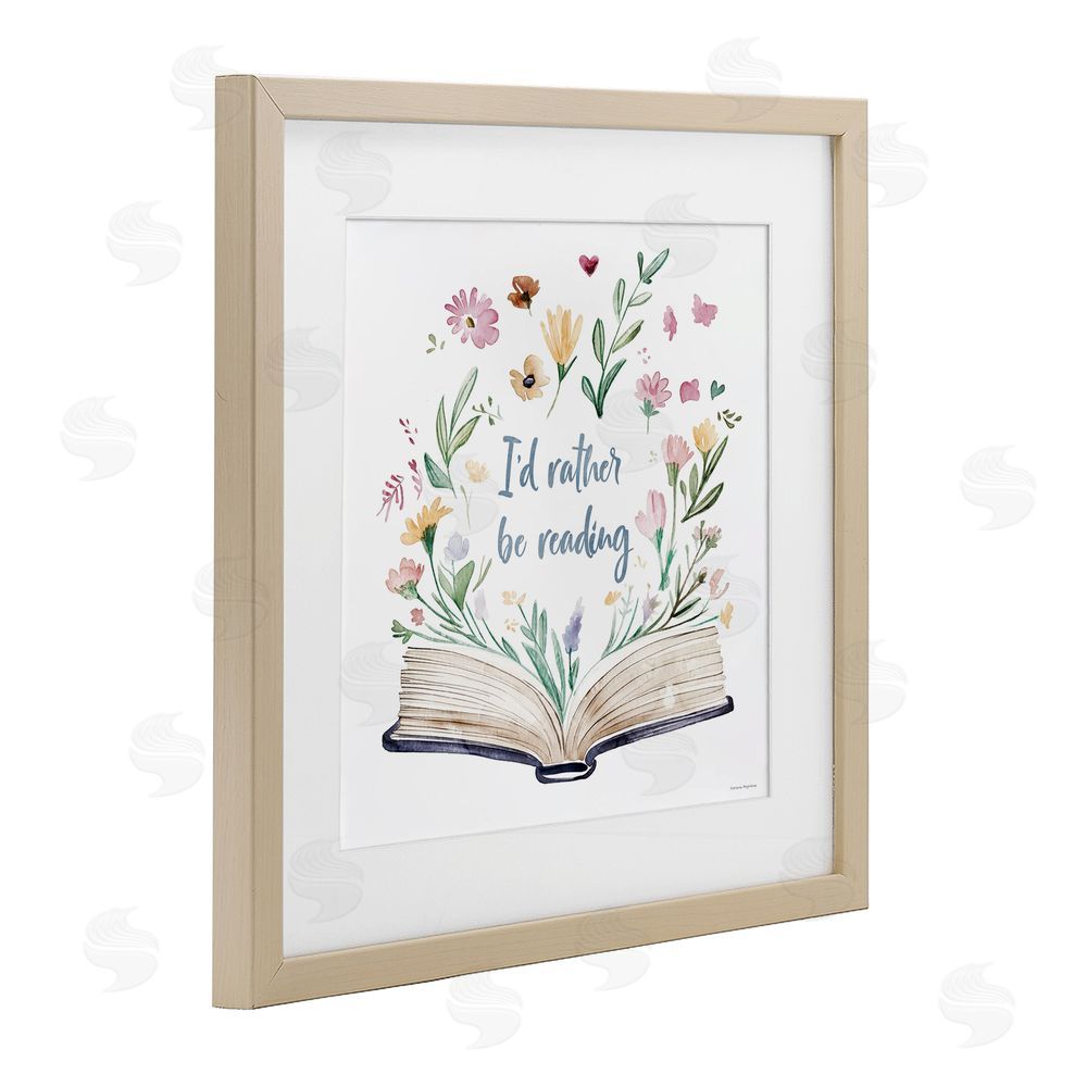 Svetlana Aleynikova I'd Rather Be Reading with Blooms Brown Framed Print Under Glass Wall Art