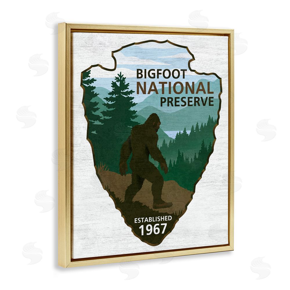 Lauren Rader Bigfoot Natural Preserve Gold Floating Frame Canvas Wall Art Print