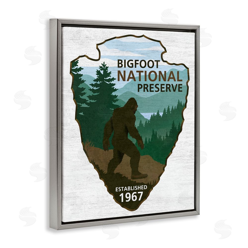 Lauren Rader Bigfoot Natural Preserve Gray Floating Frame Canvas Wall Art Print