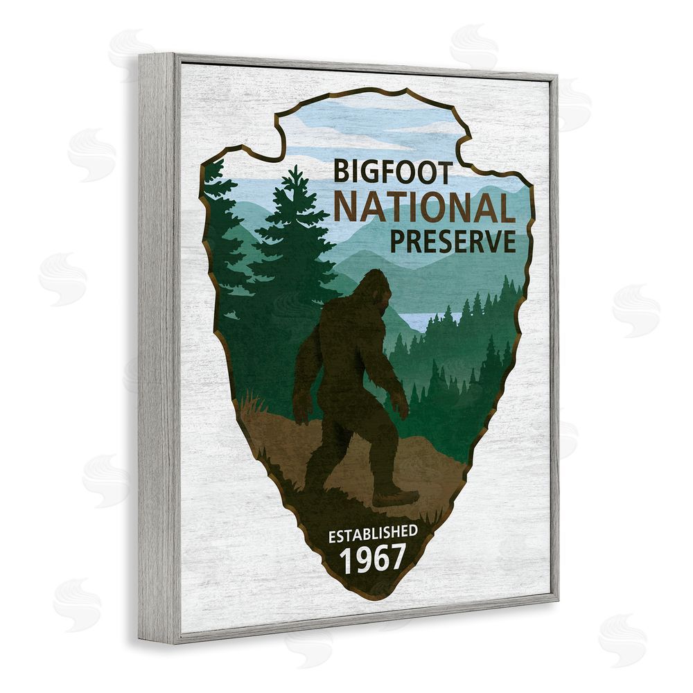 Lauren Rader Bigfoot Natural Preserve Gray Framed Giclee Wall Art Print