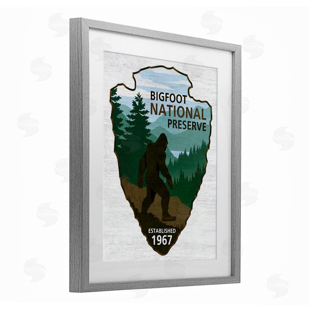 Lauren Rader Bigfoot Natural Preserve Gray Framed Print Under Glass Wall Art