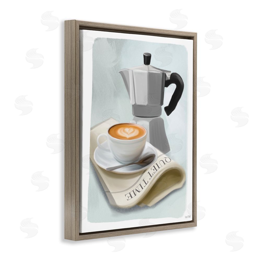 House Fenway Quiet Time Moka Coffee Brown Floating Frame Canvas Wall Art Print