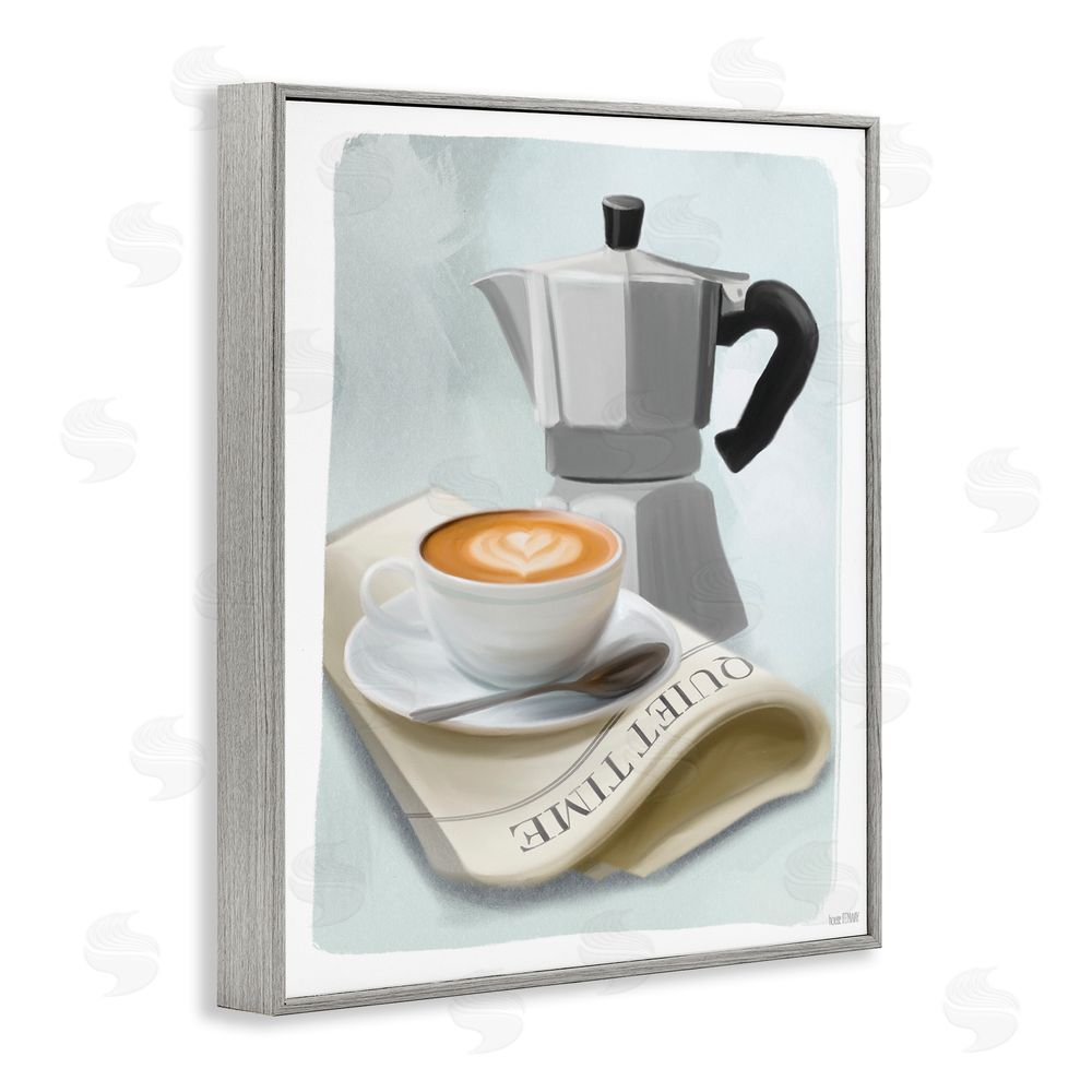 House Fenway Quiet Time Moka Coffee Gray Framed Giclee Wall Art Print