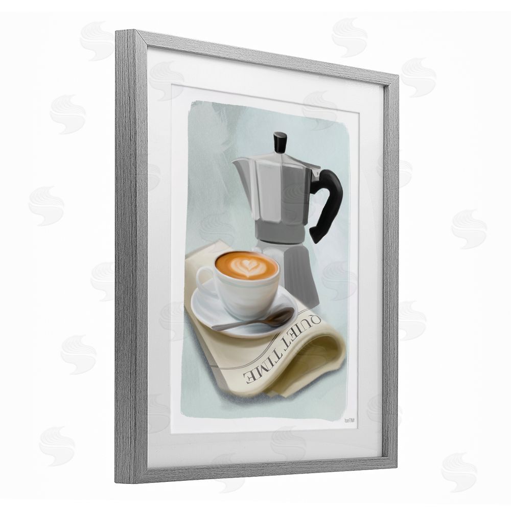 House Fenway Quiet Time Moka Coffee Gray Framed Print Under Glass Wall Art