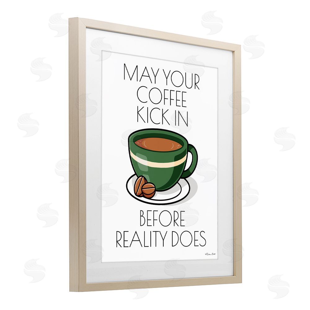Susan Ball May Your Coffee Kick In Brown Framed Print Under Glass Wall Art