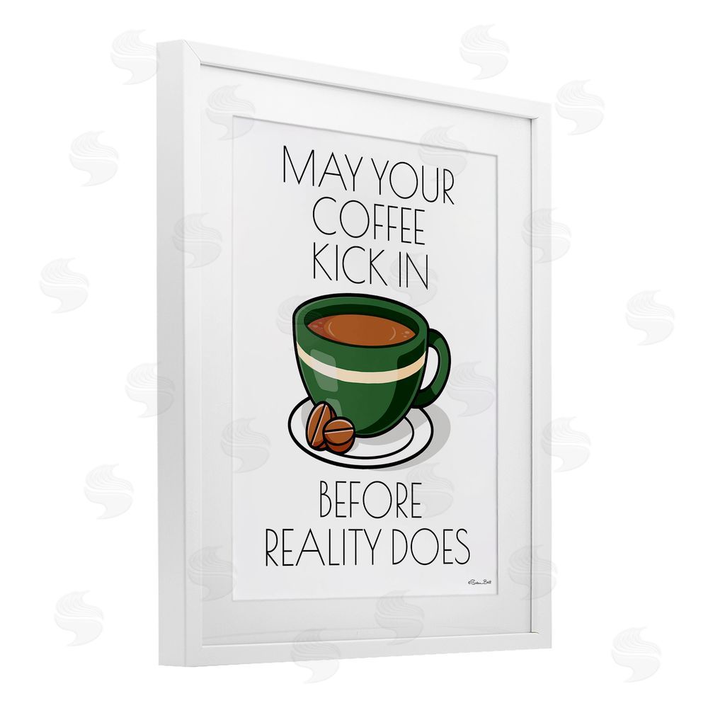 Susan Ball May Your Coffee Kick In White Framed Print Under Glass Wall Art