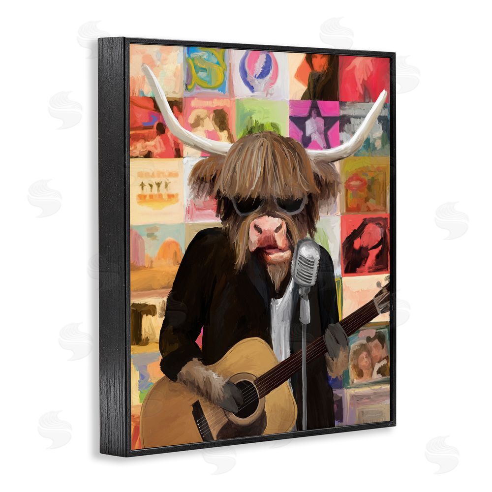 Kamdon Kreations Moo Records And Vinyls Black Framed Giclee Wall Art Print
