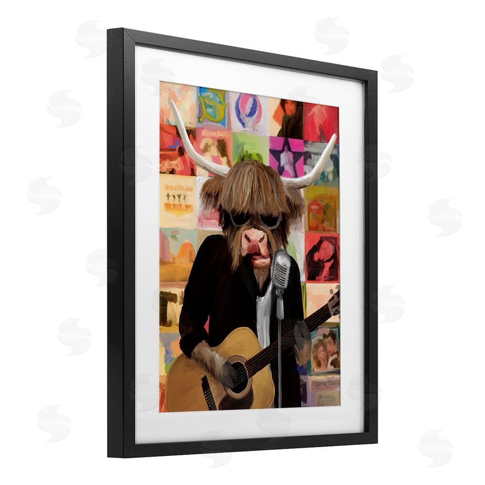 Kamdon Kreations Moo Records And Vinyls Black Framed Print Under Glass Wall Art