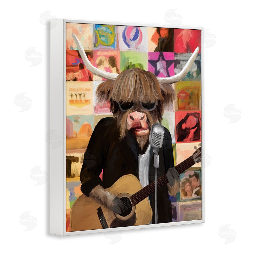 Kamdon Kreations Moo Records And Vinyls White Framed Giclee Wall Art Print