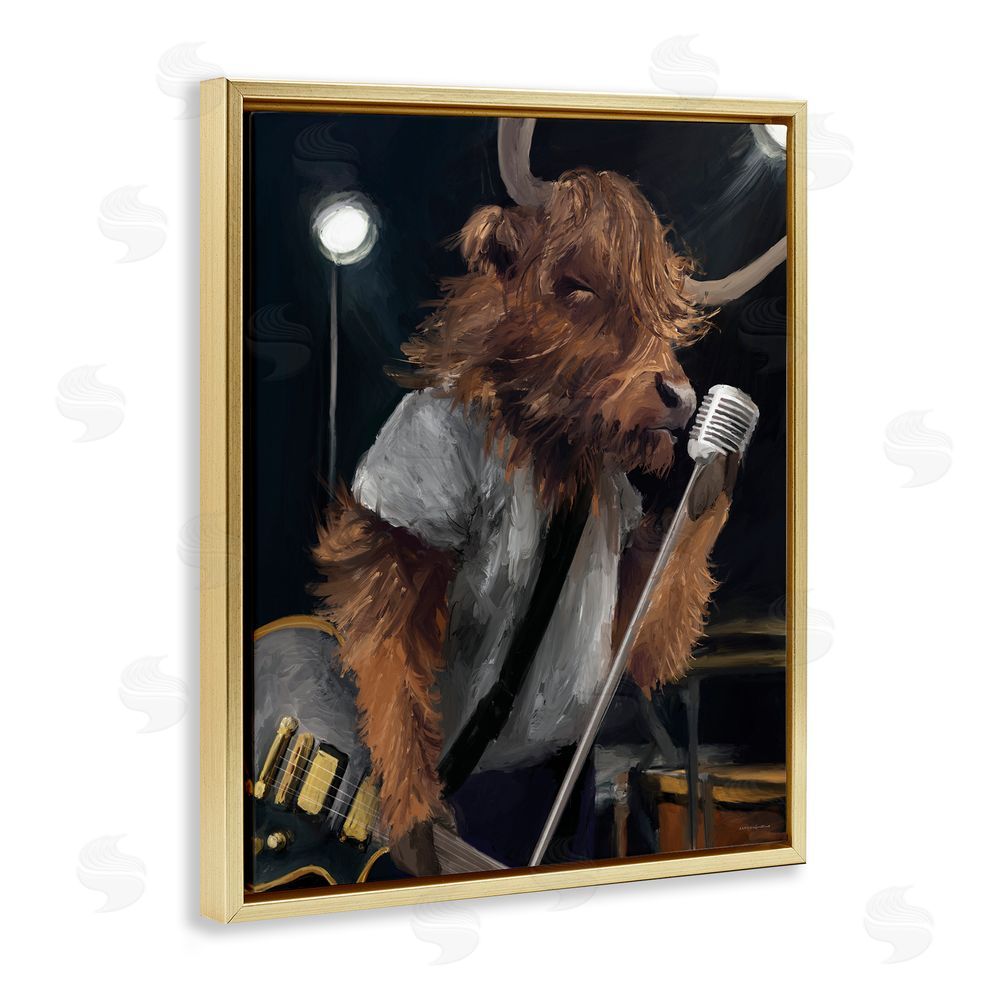 Kamdon Kreations The Highland Anthem Musician Gold Floating Frame Canvas Wall Art Print