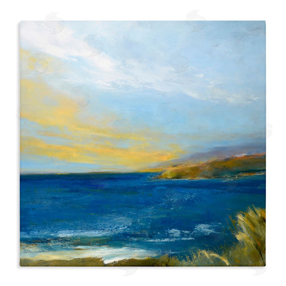 Patrick Dennis Vibrant Ocean Light at Dusk Stretched Canvas Wall Art Print