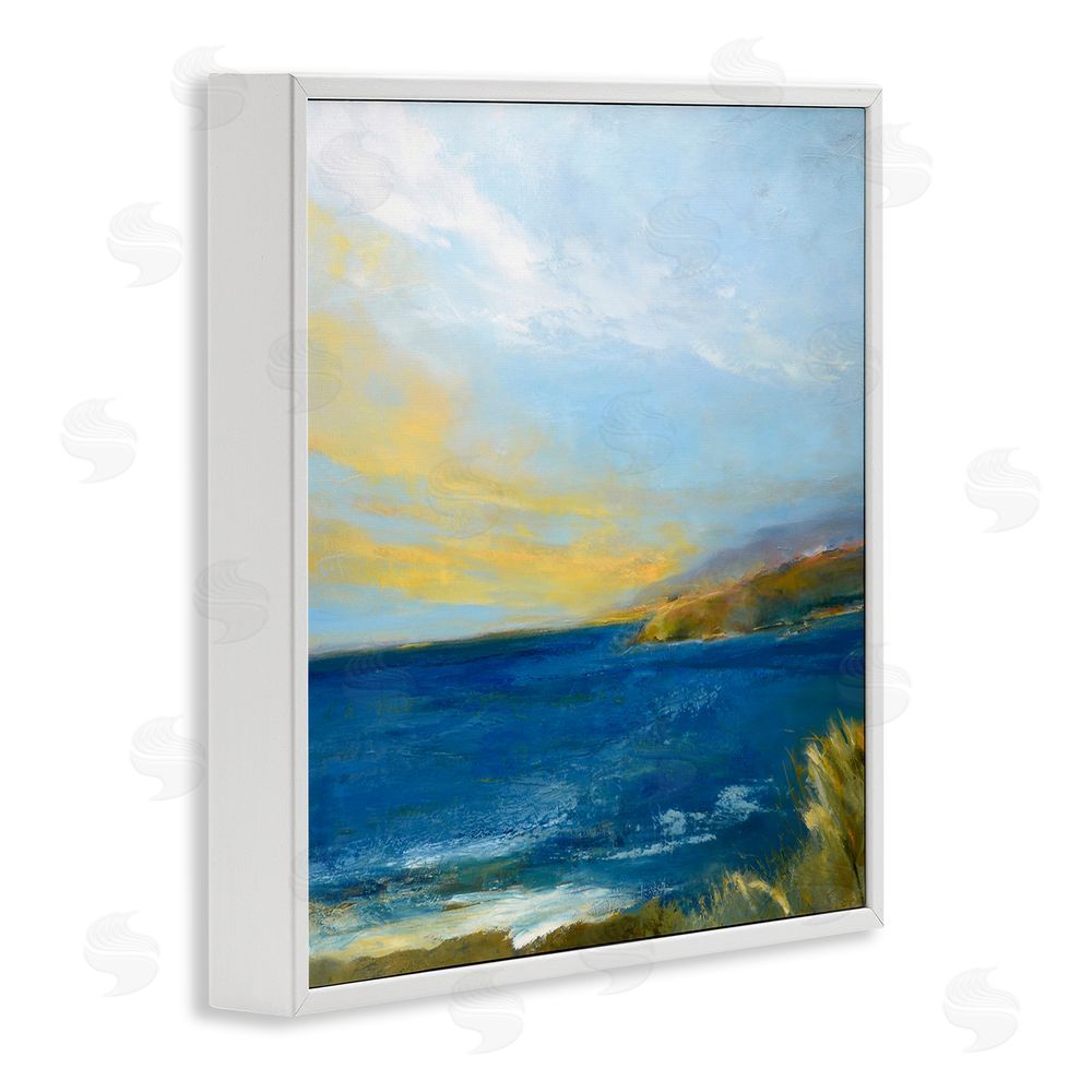 Patrick Dennis Vibrant Ocean Light at Dusk White Framed Giclee Wall Art Print