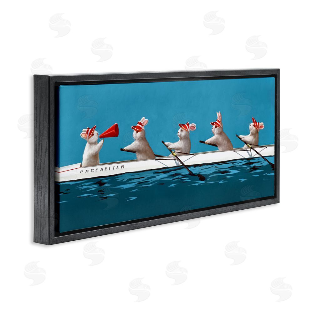 Lucia Heffernan Bunnies In The Boat Black Floating Frame Canvas Wall Art Print