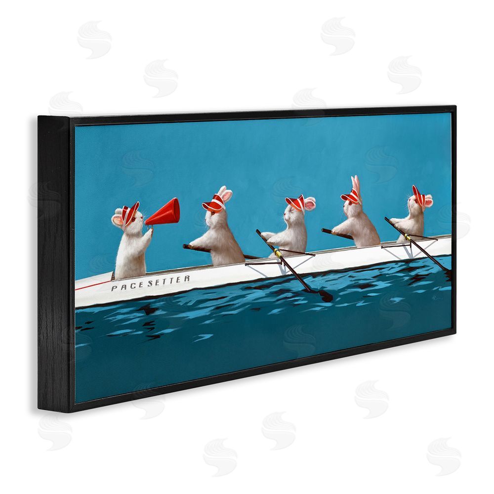 Lucia Heffernan Bunnies In The Boat Black Framed Giclee Wall Art Print