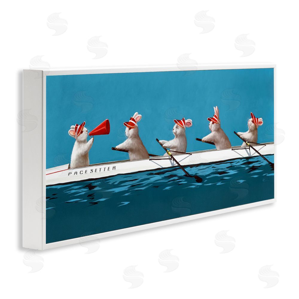 Lucia Heffernan Bunnies In The Boat White Framed Giclee Wall Art Print