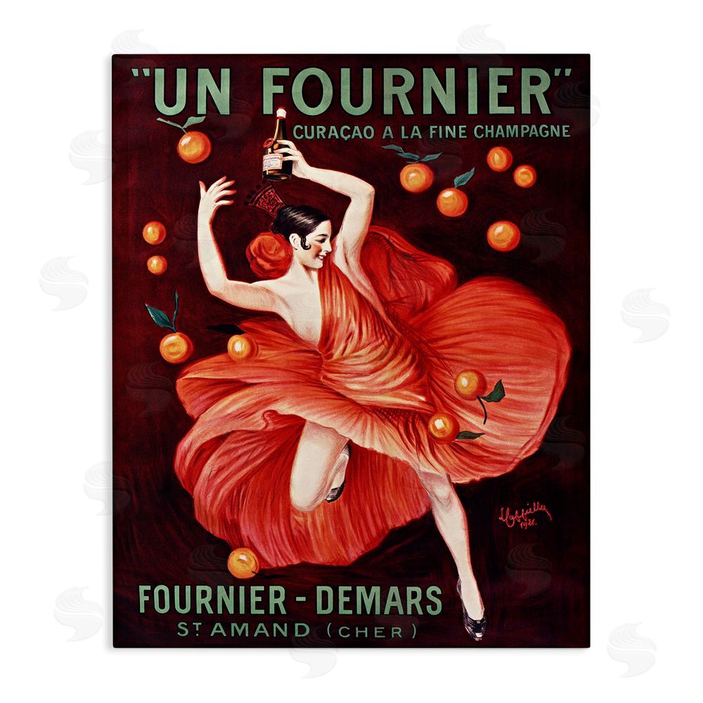 Leonetto Cappiello Vintage Champagne Dancer in Red Stretched Canvas Wall Art Print