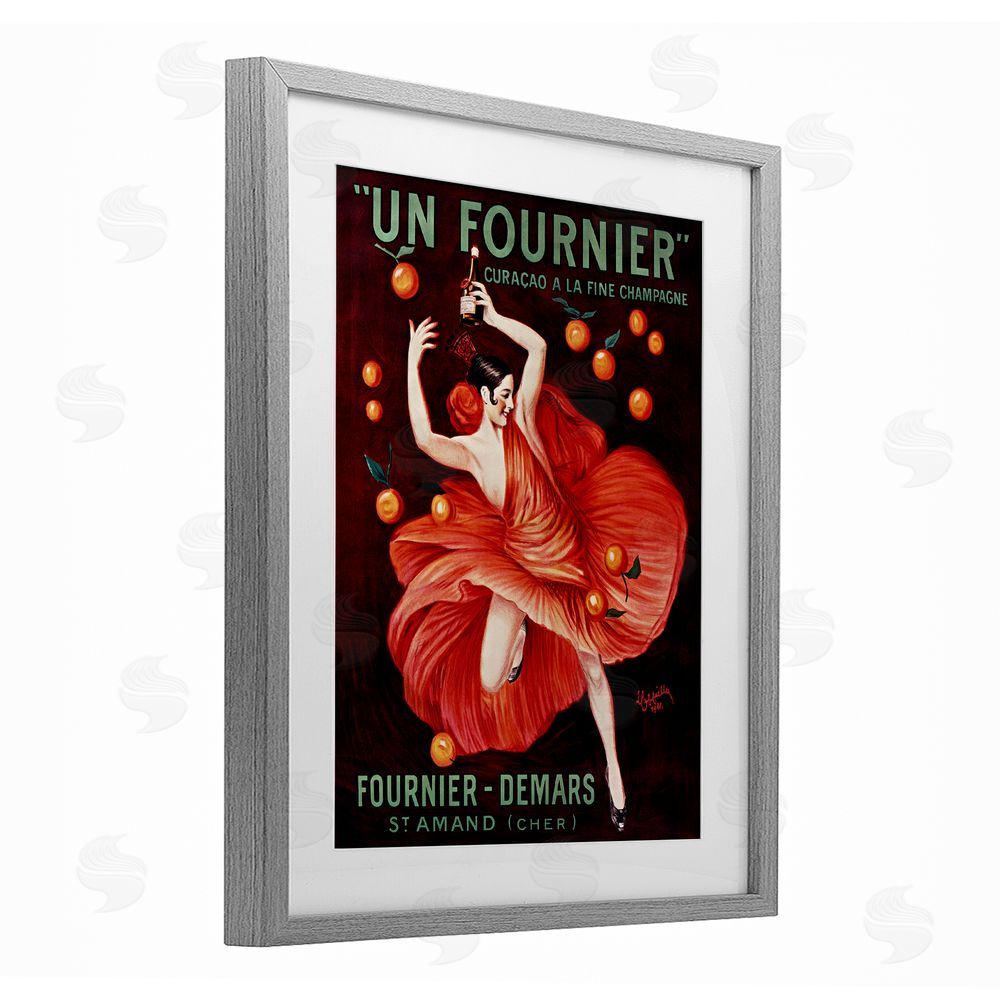 Leonetto Cappiello Vintage Champagne Dancer in Red Gray Framed Print Under Glass Wall Art