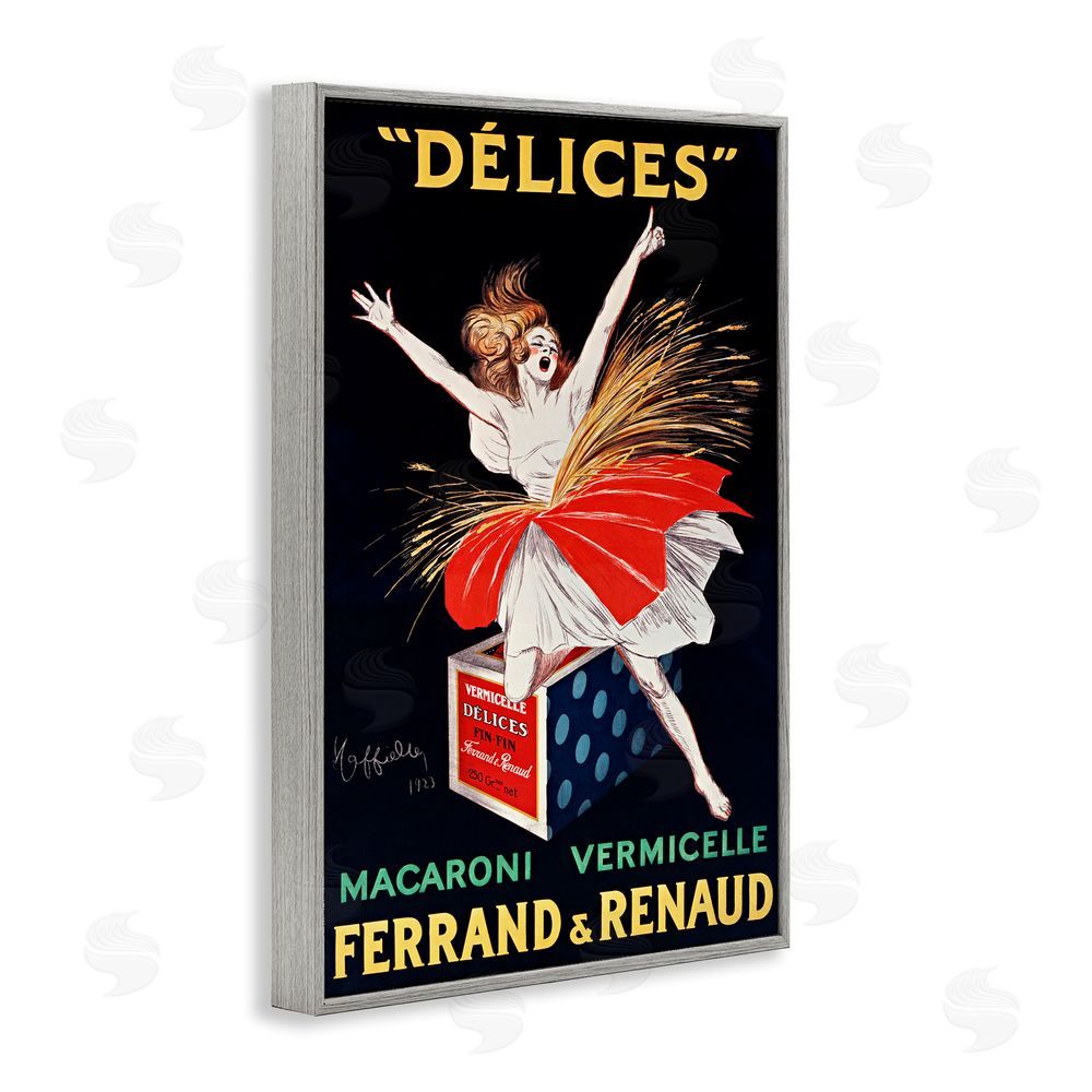 Leonetto Cappiello Vintage Dancer Food Advertisement Gray Framed Giclee Wall Art Print