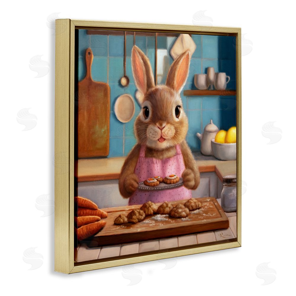 Lucia Heffernan Mrs. Bunny Bakewell Gold Floating Frame Canvas Wall Art