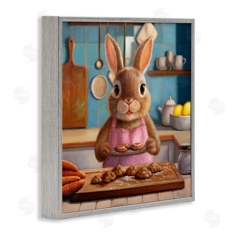 Lucia Heffernan Mrs. Bunny Bakewell Gray Framed Giclee Wall Art Print
