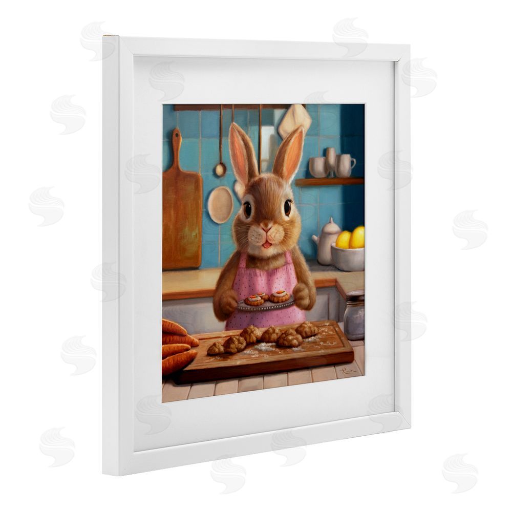 Lucia Heffernan Mrs. Bunny Bakewell White Framed Print Under Glass with Mat Wall Art