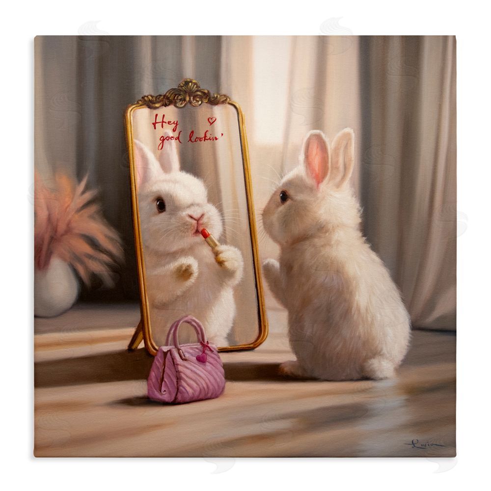 Lucia Heffernan Final Touch Makeup Bunny Stretched Canvas Wall Art