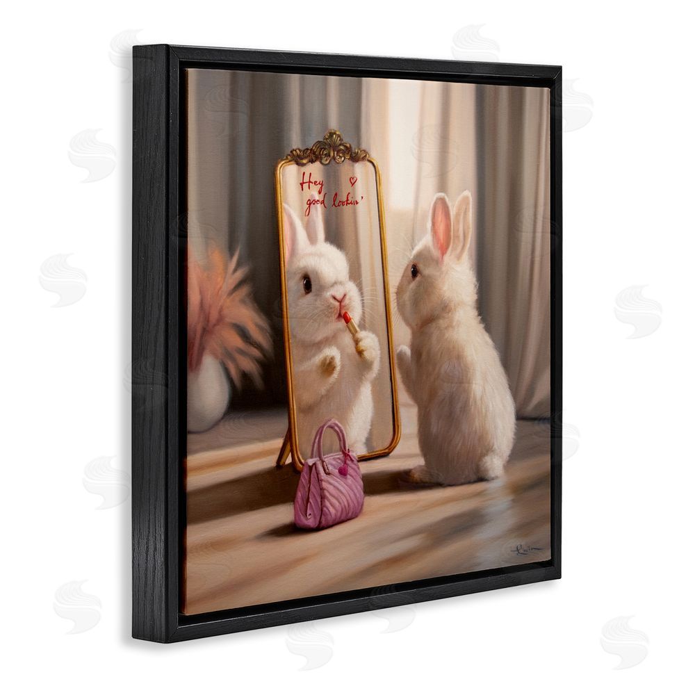 Lucia Heffernan Final Touch Makeup Bunny Black Floating Frame Canvas Wall Art
