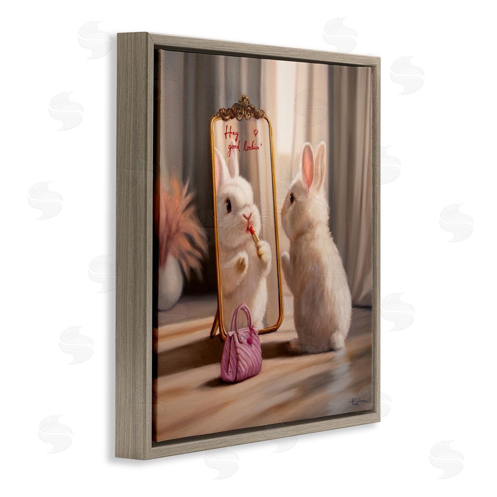 Lucia Heffernan Final Touch Makeup Bunny Brown Floating Frame Canvas Wall Art