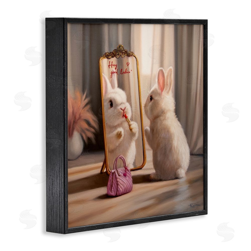 Lucia Heffernan Final Touch Makeup Bunny Blacked Framed Giclee Wall Art Print