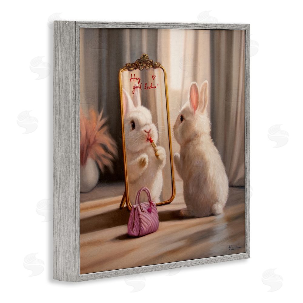 Lucia Heffernan Final Touch Makeup Bunny Gray Framed Giclee Wall Art Print