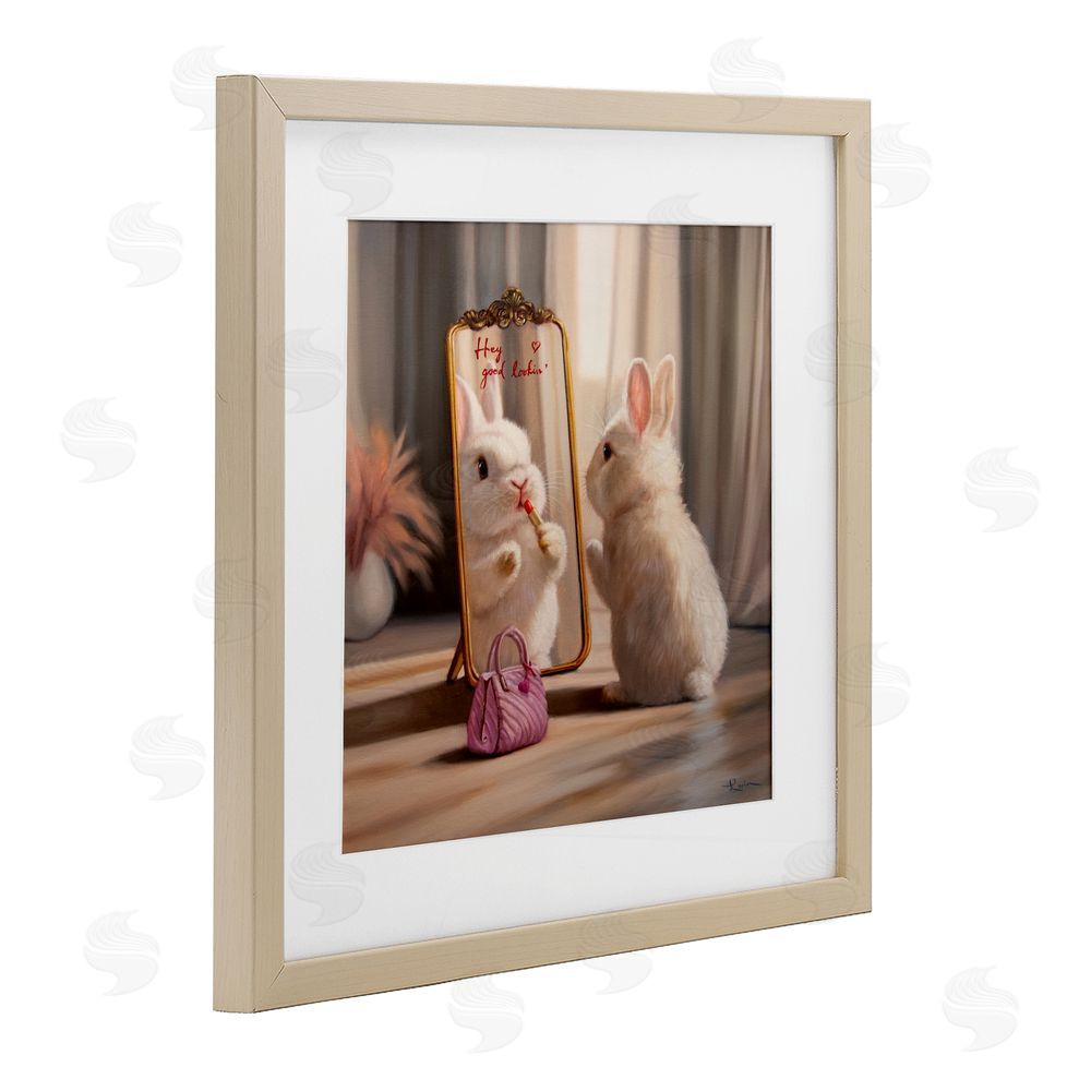 Lucia Heffernan Final Touch Makeup Bunny Brown Framed Print Under Glass with Mat Wall Art