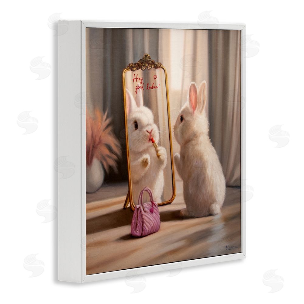 Lucia Heffernan Final Touch Makeup Bunny White Framed Giclee Wall Art Print