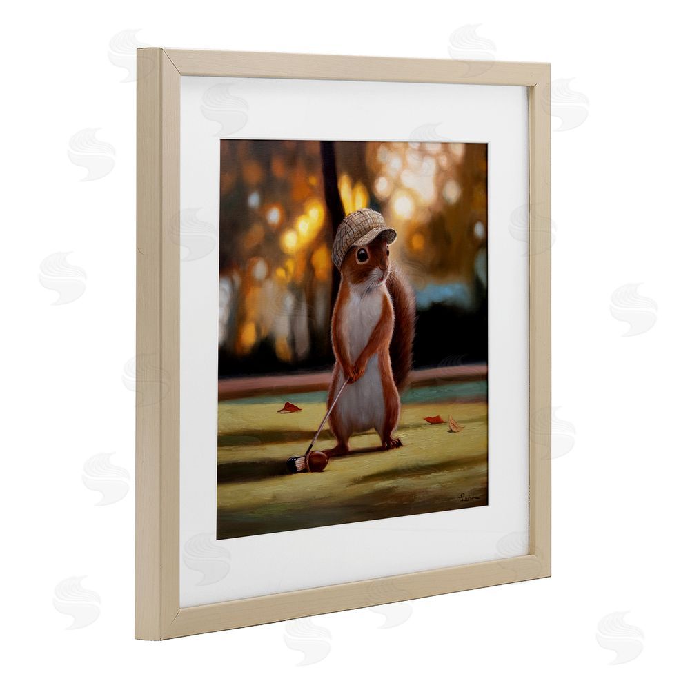 Lucia Heffernan Golf Nut Squirrel Brown Framed Print Under Glass Wall Art
