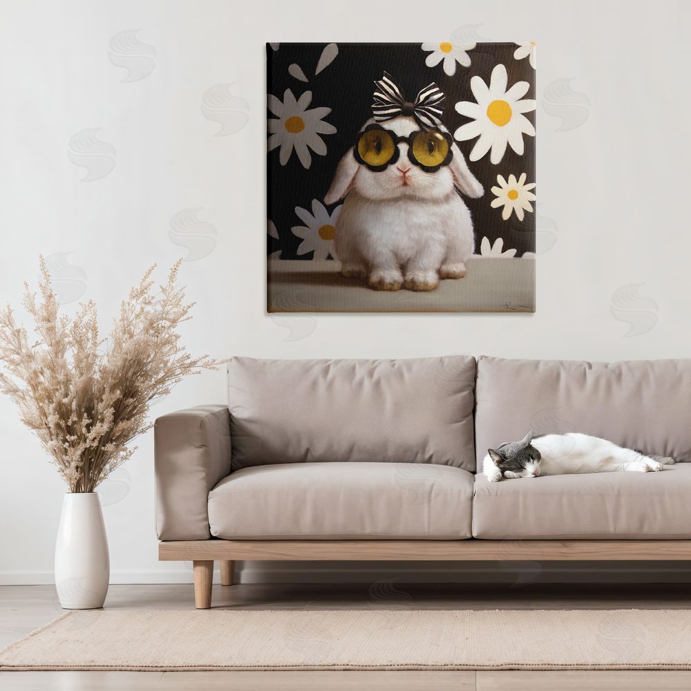 Lucia Heffernan Boopsie Daisy Bunny Stretched Canvas Wall Art in Room