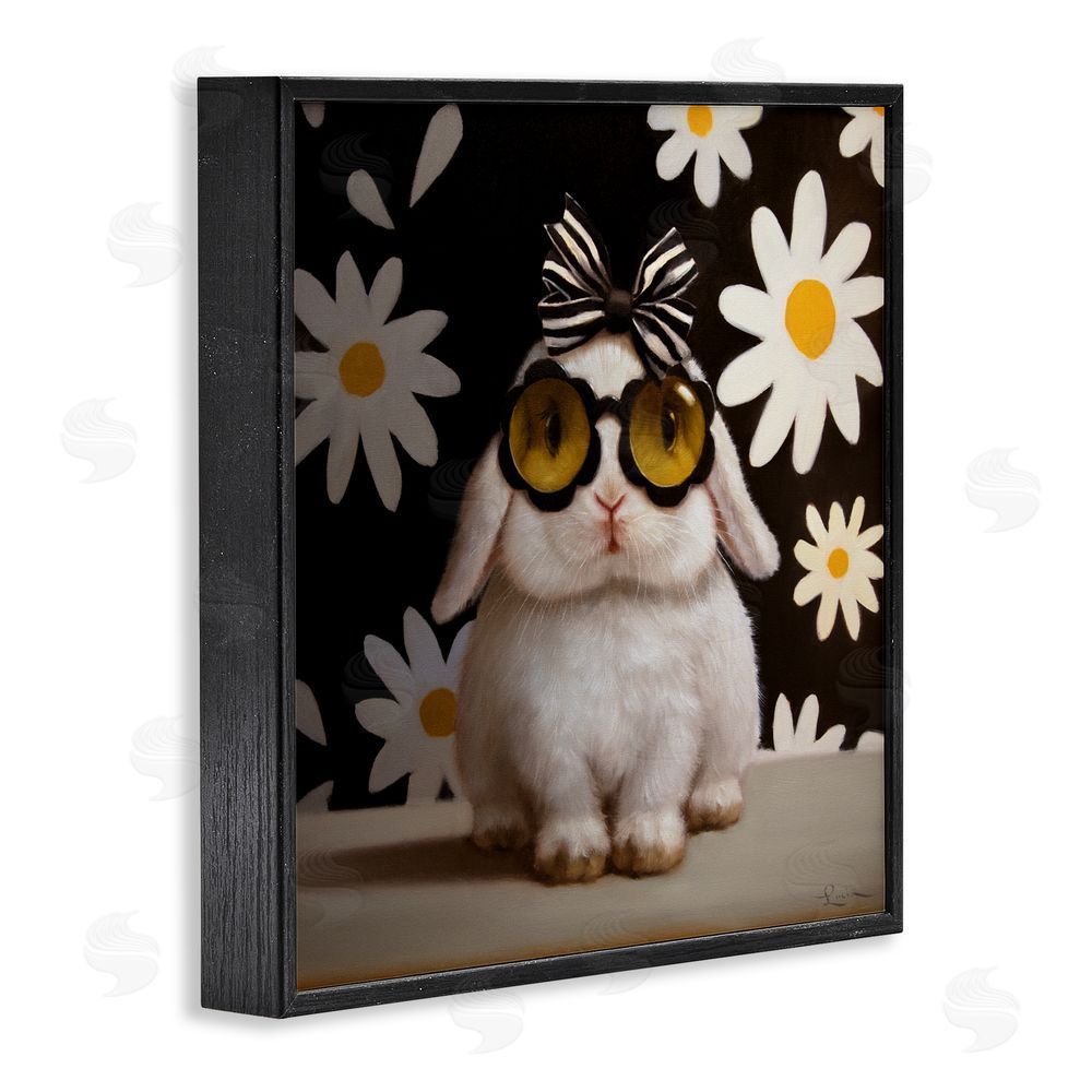 Lucia Heffernan Boopsie Daisy Bunny Black Framed Giclee Wall Art Print