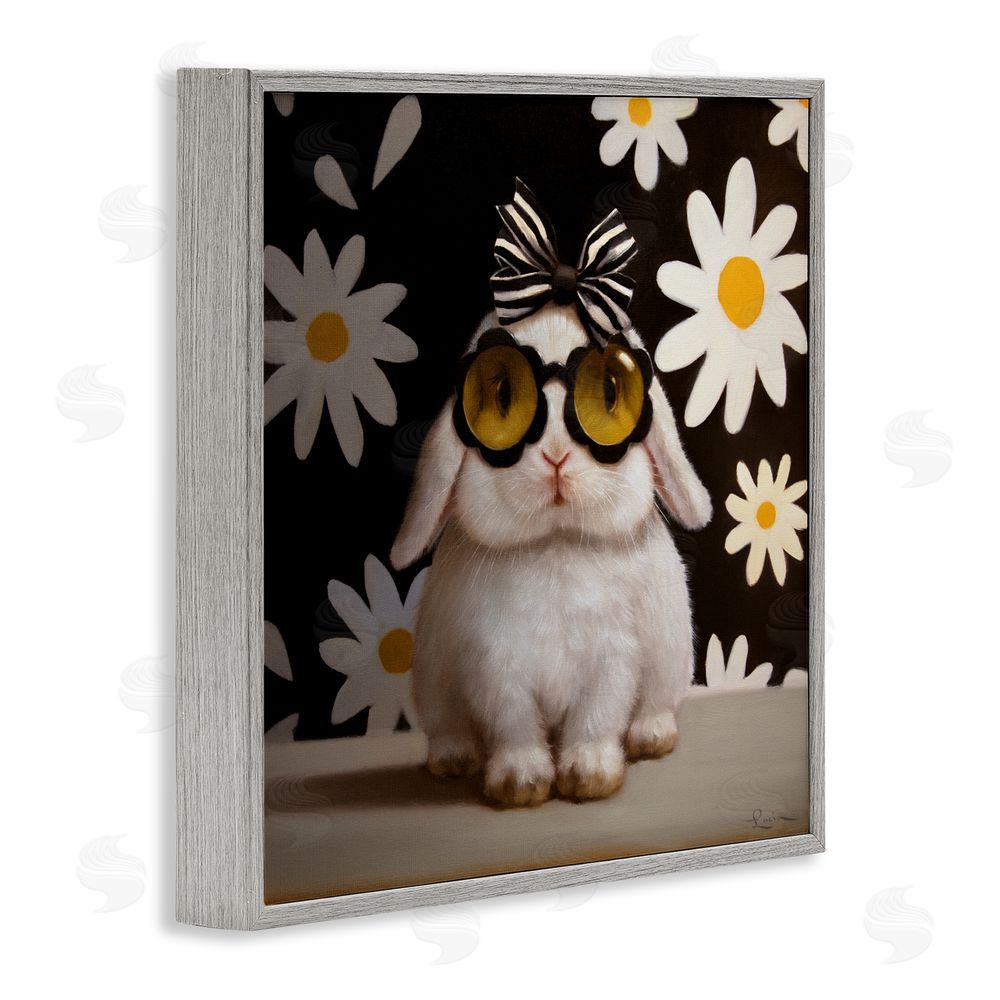 Lucia Heffernan Boopsie Daisy Bunny Gray Framed Giclee Wall Art Print