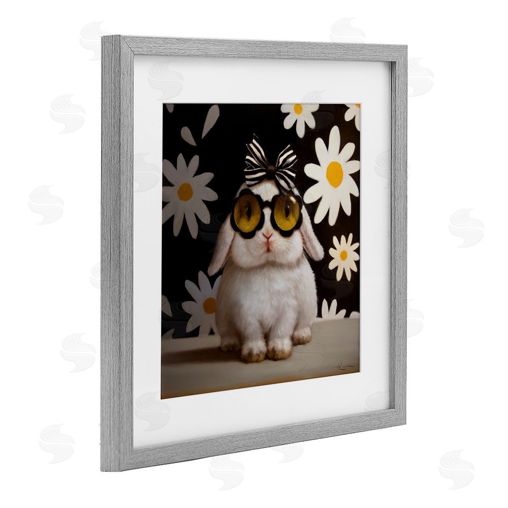 Lucia Heffernan Boopsie Daisy Bunny Gray Framed Print Under Glass Wall Art