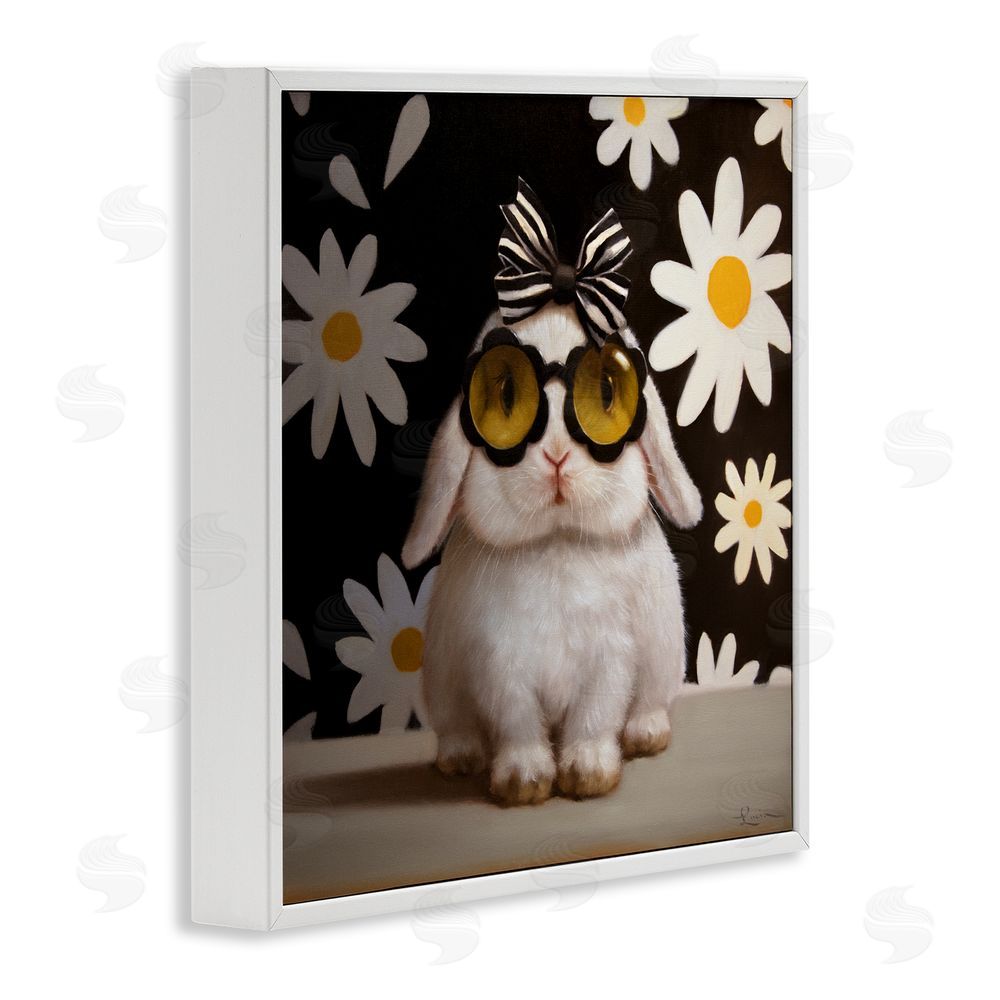 Lucia Heffernan Boopsie Daisy Bunny White Framed Giclee Wall Art Print