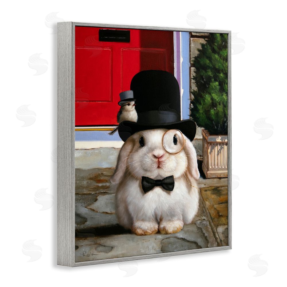 Lucia Heffernan Lord Bunbury Rabbit Gray Framed Giclee Wall Art Print