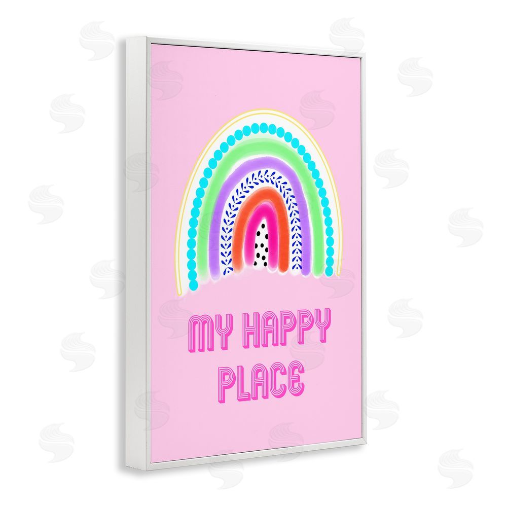 Pooja Dave Happy Place Dotted Rainbow White Framed Giclee Wall Art Print