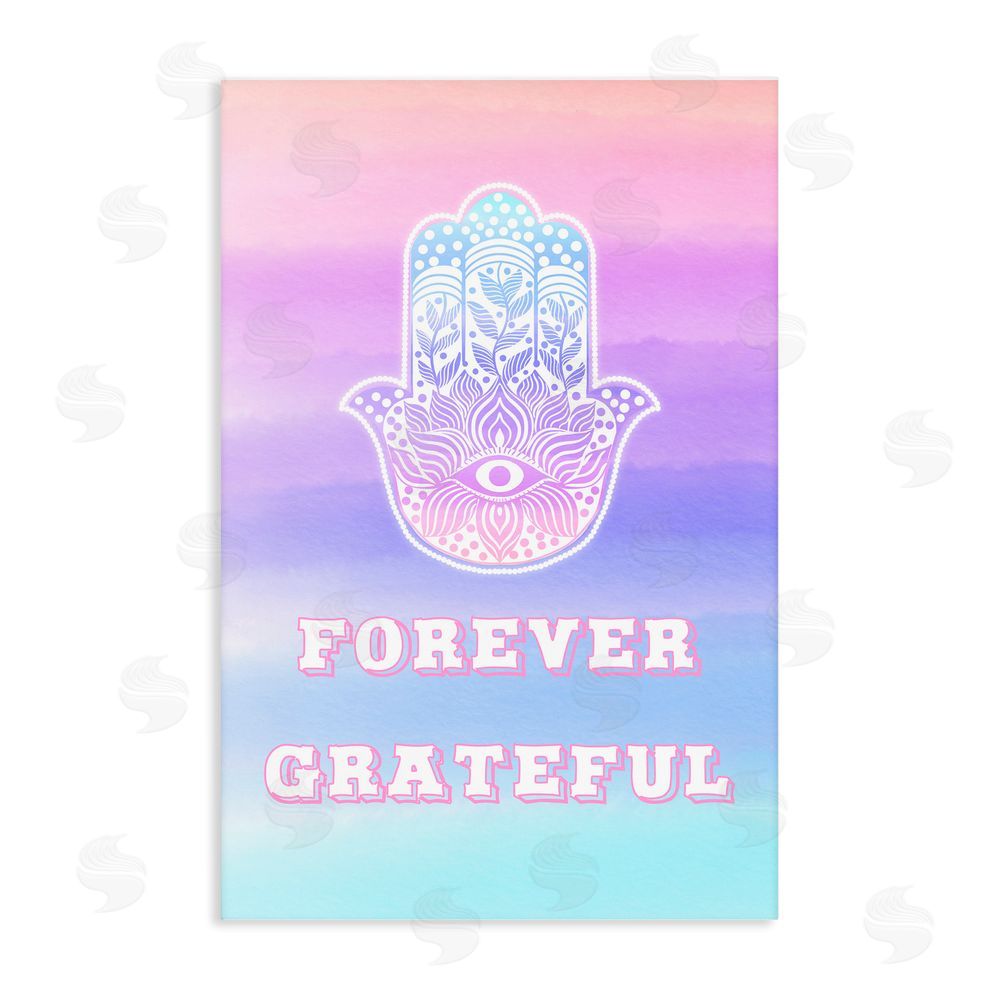 Pooja Dave Forever Grateful Hamsa Stretched Canvas Wall Art