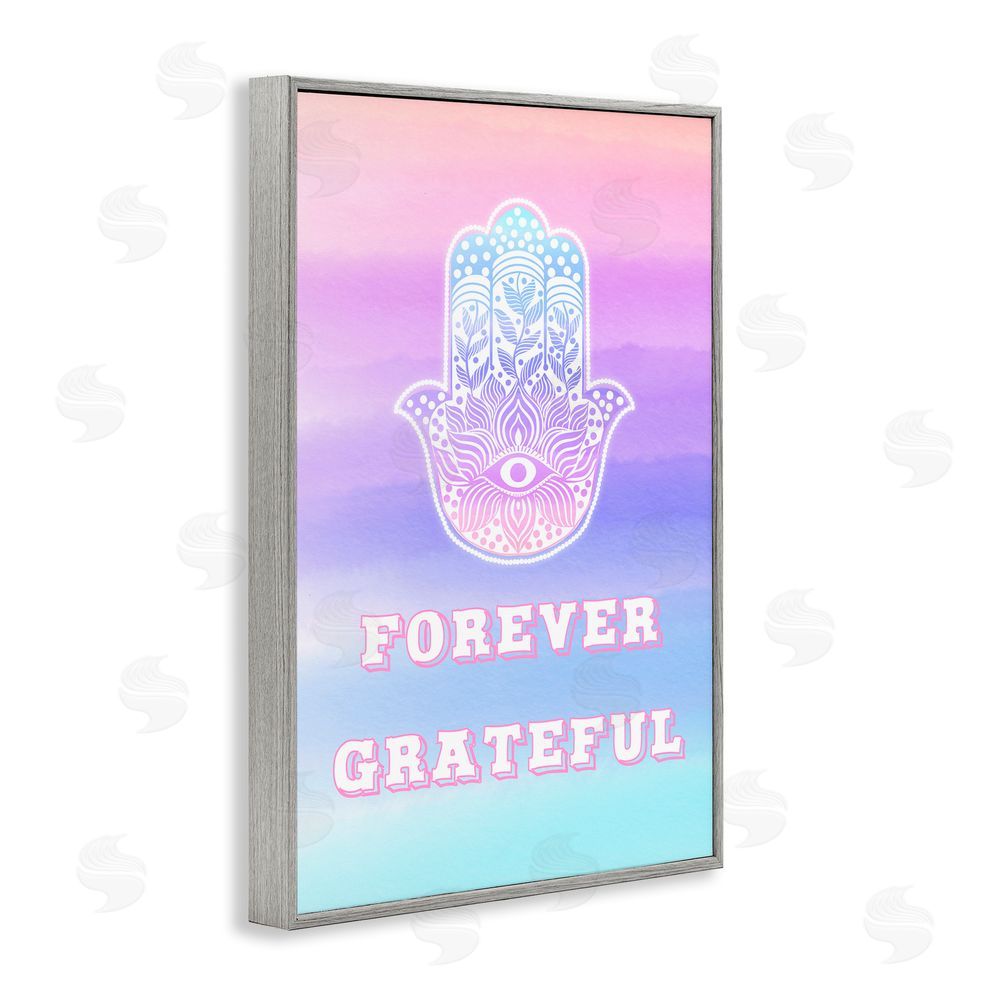 Pooja Dave Forever Grateful Hamsa Gray Framed Giclee Wall Art Print
