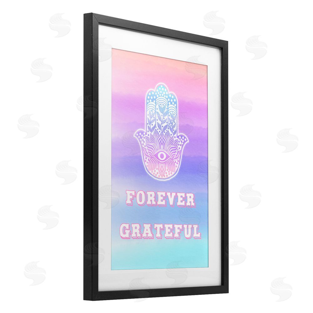 Pooja Dave Forever Grateful Hamsa Black Framed Print Under Glass with Mat Wall Art