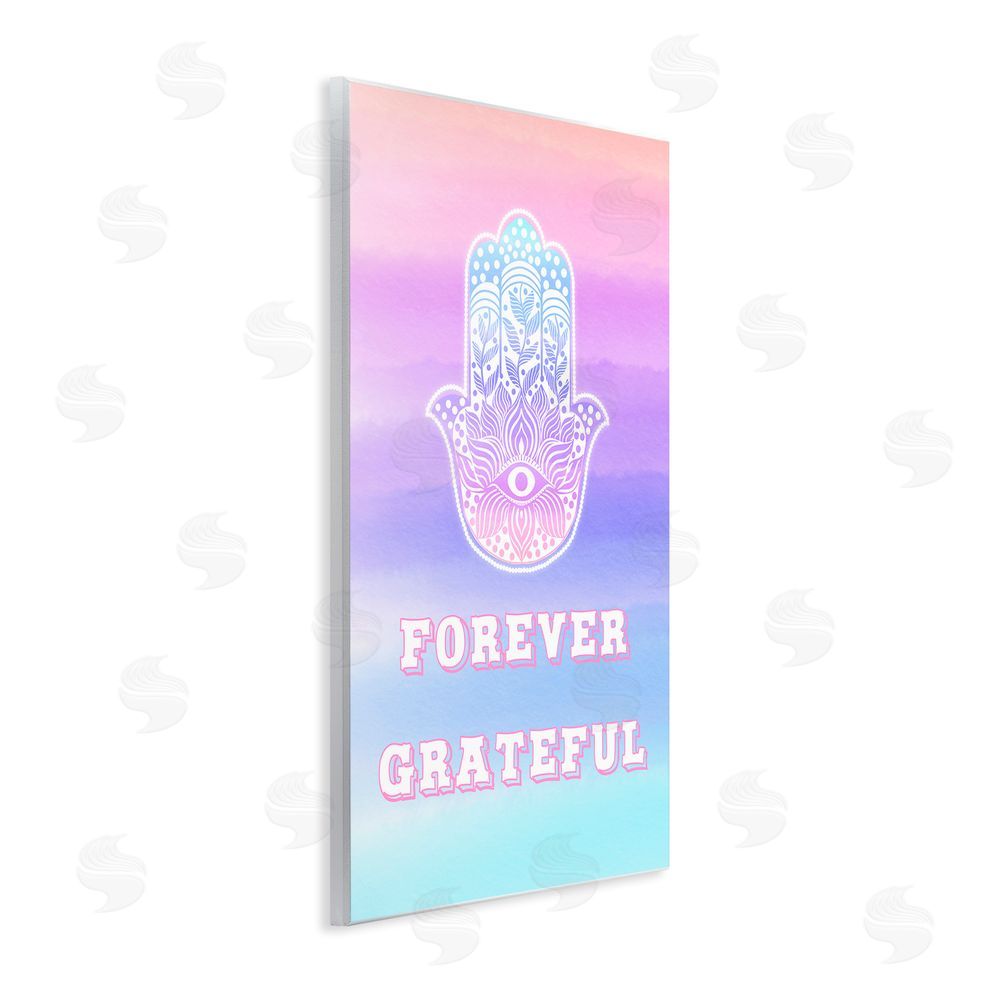 Pooja Dave Forever Grateful Hamsa Wooden Wall Plaque Art Print
